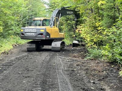 Rail Trail work on Route 2 in Randolph