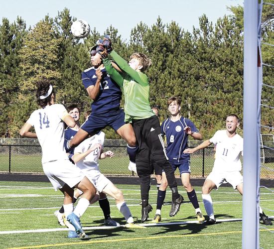 FA boys soccer - Jacob Adams header