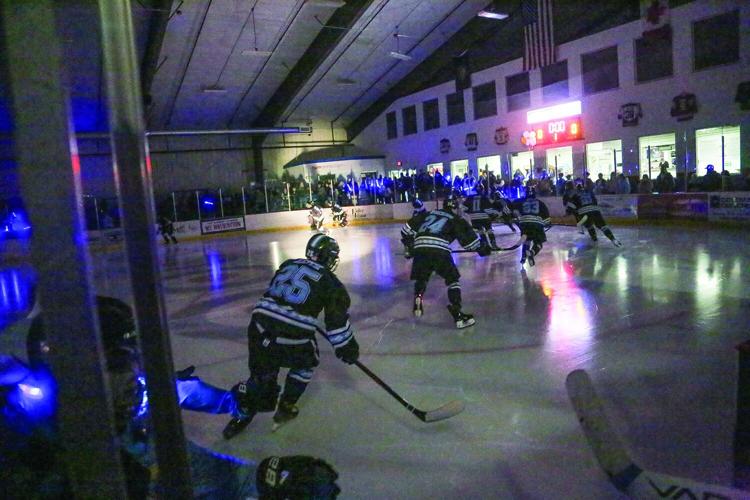 02-14-26 KHS Hockey Fights Cancer warmups on ice