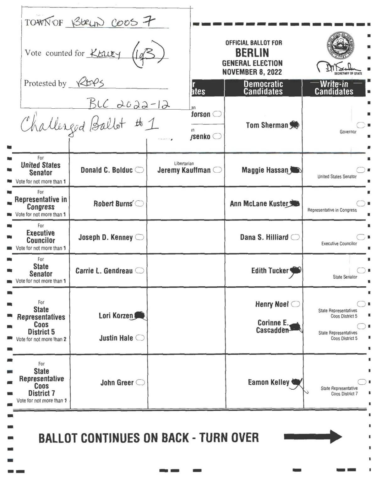 20 challenged ballots in 2022 Kelley-Greer election