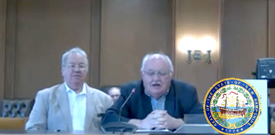 Coos County Commissioners Robert Theberge (left) and Ray Gorman