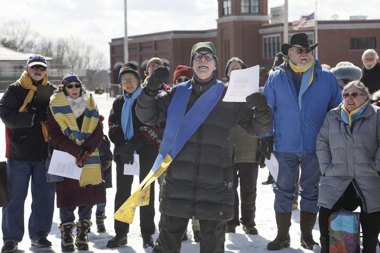 03-13-22 Ukraine Vigil singers straight-on