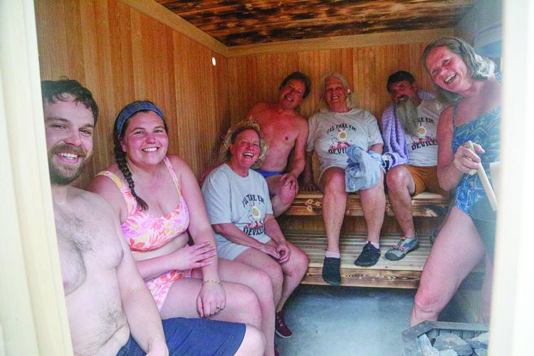 04-11-25 GMCG Polar Plunge group in sauna