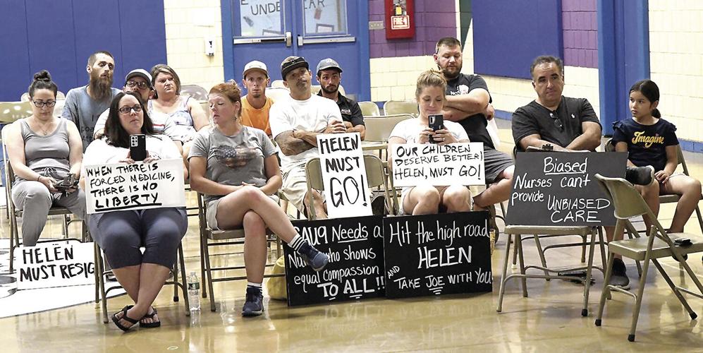 Bartlett School Board - parents with signs