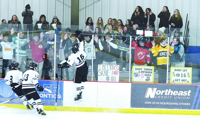 KHS Hockey - senior night - goal celebration