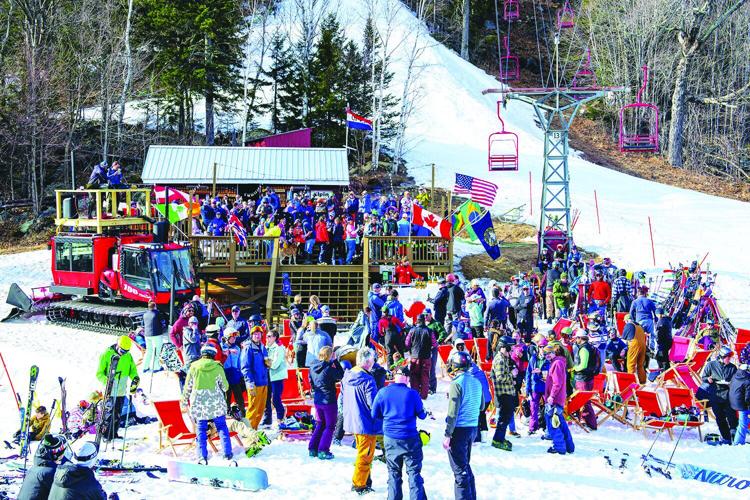 alpine cabin crowded