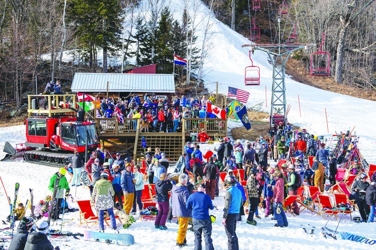alpine cabin crowded