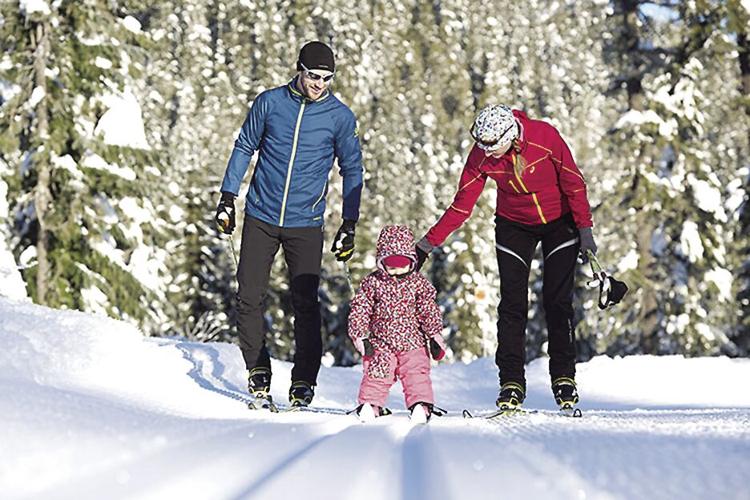 Nordic Tracks - young skier with parents