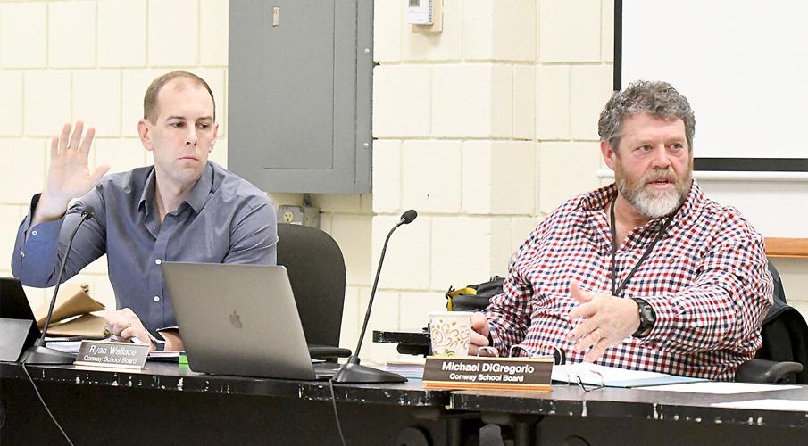 Conway School Board - close a school motion - Ryan Wallace and Mke DiGregorio