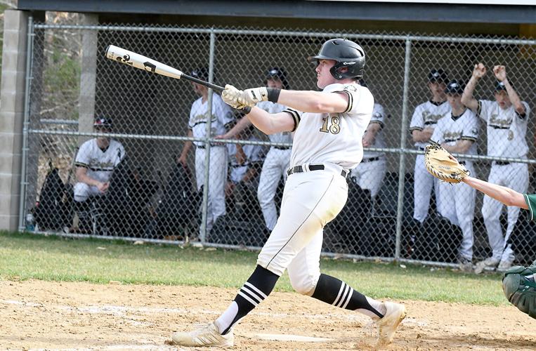 KHS Baseball - Sam Seavey hits a double
