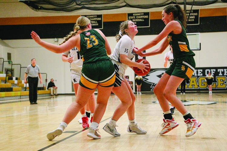 KHS Girls Hoop - Marlie Liebenow sandwiched