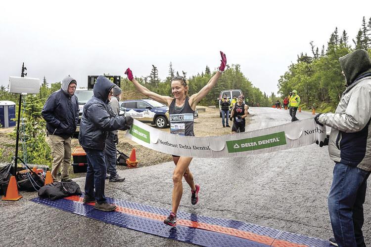Mount Washington Roard Race - Kim Dobson winner at the finish li