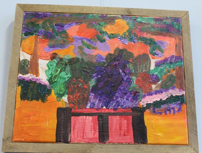 Pink, orange and orange yellow are the dominant colors