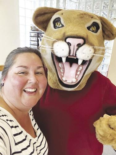 Conway Elementary School Principal Katy Meserve with Cougar