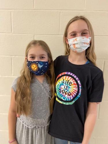 Isabella Bagley and Olivia Eastman spelling champs at Ed Fenn