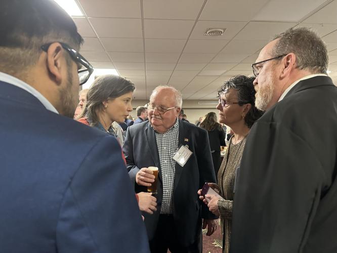 U.S. Rep. Maggie Goodlander (D-N.H.) and state Rep. Lori Korzen (R-Berlin)