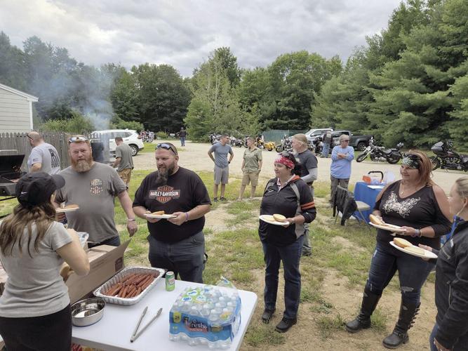 CAHS Rescue Ride lining up for food