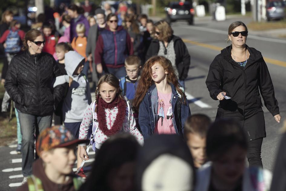 Cougars and Pandas take part in Walk to School Day