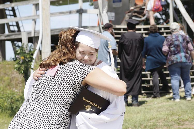 06-13-21 KHS Graduation hug Harris and Sargent