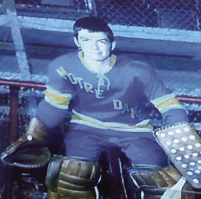 Bob Rodrique in goal