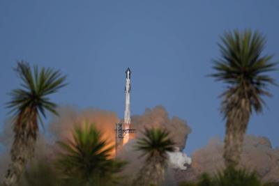 An earlier version of SpaceX's Starship rocket launched from the Starbase facility in Boca Chica, Texas during a test in November 2024.