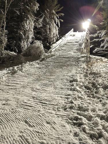 Kennett High ski jump after it was groomed