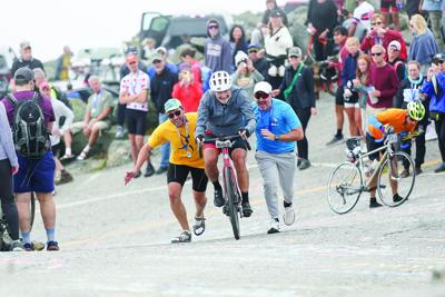08-17-24 Bicycle Hillclimb help up final hill