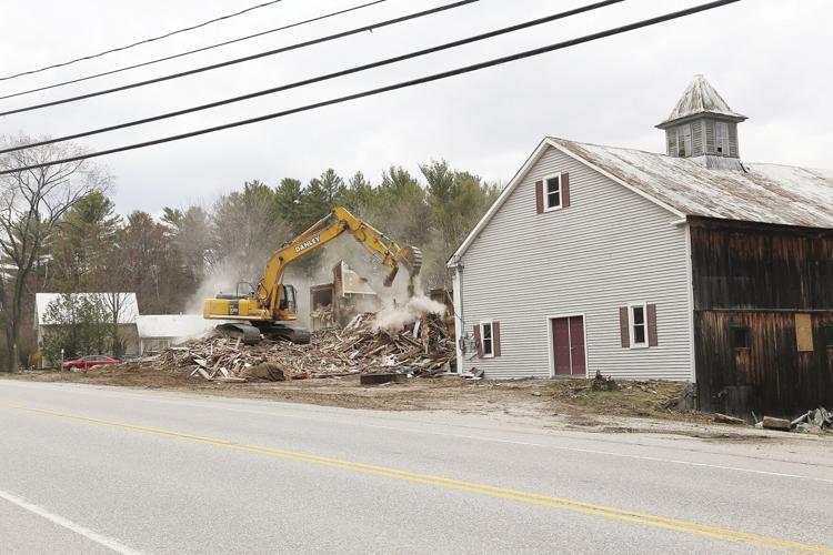04-20-21 Center Conway demo excavator dumping wide