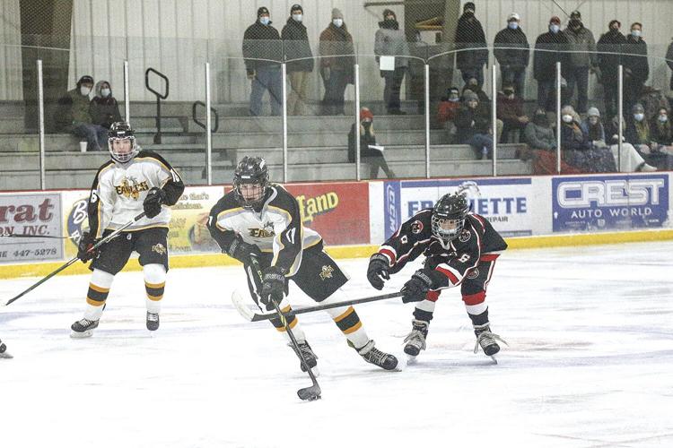 01-19-22 KHS Hockey lean before shot