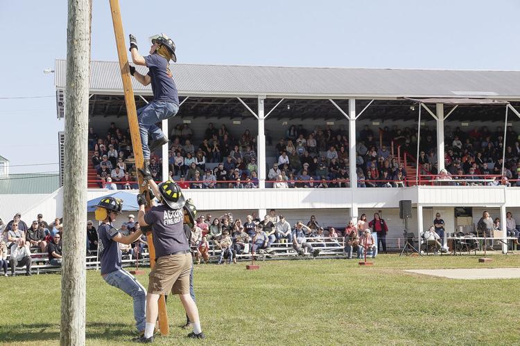10-01-23 Fryeburg Fair ladder side helmets