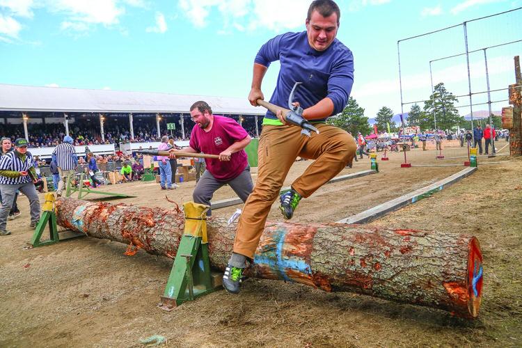 10-05-26 Fryeburg Fair woodsmens log roll jump