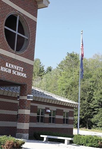 United States and New Hampshire flags at Kennett High School 1