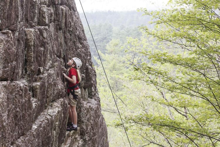 07-23-22 4-H Rock Climbing looking up wide