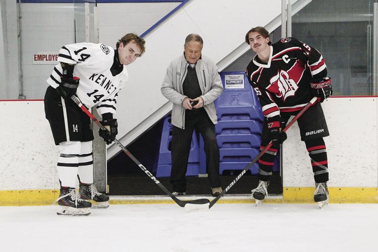 12-28-23 Peter Hall Hockey puck drop 1