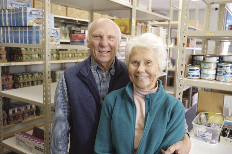 2-9-19 Bob and Sharon Seaman in food pantry