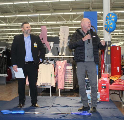 Walmart Gorham store manager Andy Pepin and Town Manager Peter Gagnon