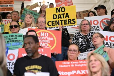 Data center protests, like this one in Pennsylvania, have spread nationwide.
