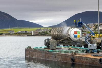 Underwater data centers will accumulate sea life, like this Microsoft data center testing module, which in two years underwater attracted algae, barnacles and sea anemones.