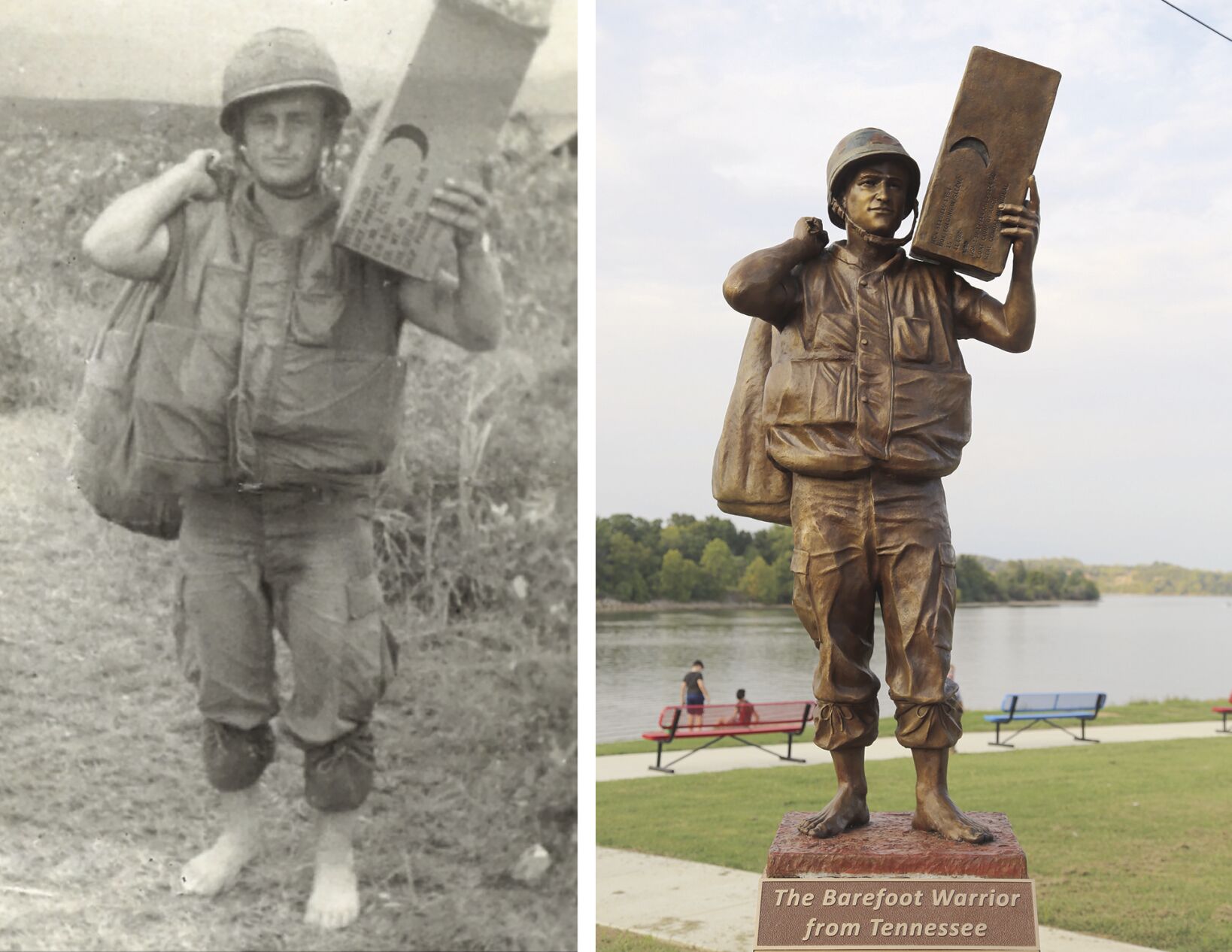 barefoot warrior statue