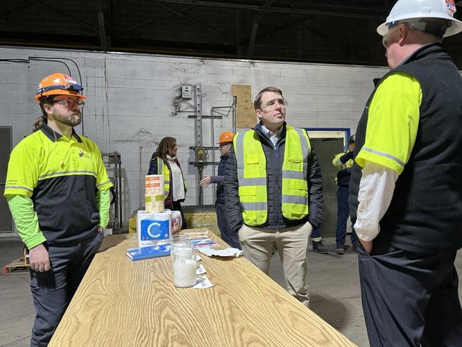 (From left) Mitchell Thayer (left) U.S. Rep. Chris Pappas (D-NH) and Scott Hubley