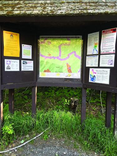 Wheel Family Fun - Fall foliage rides - kiosk at the Rob Brook Road parking area