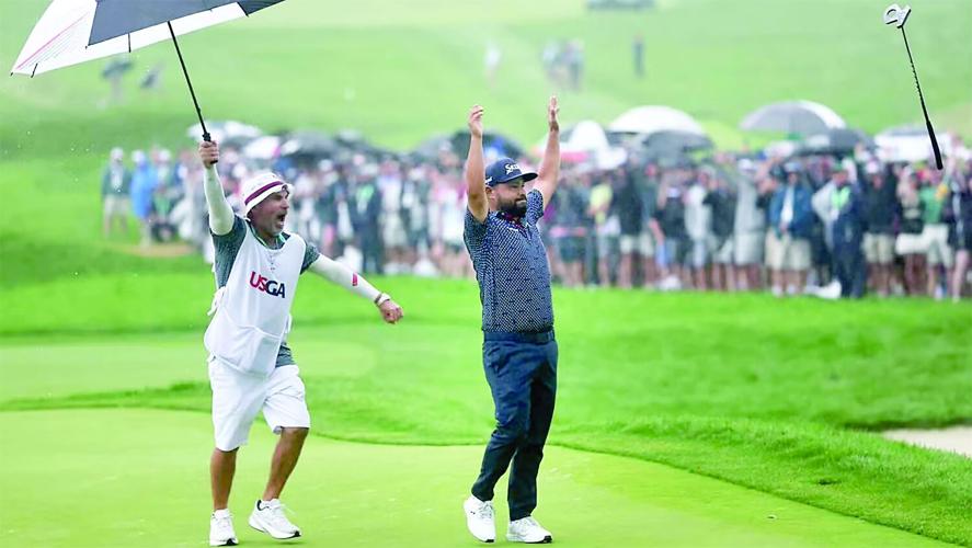 The Golf Column - U.S. Open - J.J. Spaun and caddie