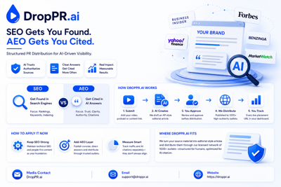 DropPR.ai Says Structured PR Distribution Is a Missing Layer in Most Brands' AEO Strategy