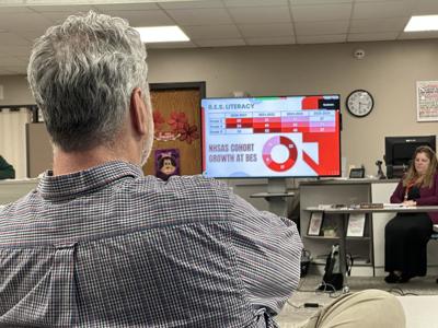 An audience member at the May 22 Berlin school board meeting