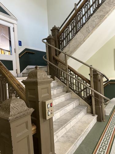 Stairway minus the stairlift inside city hall