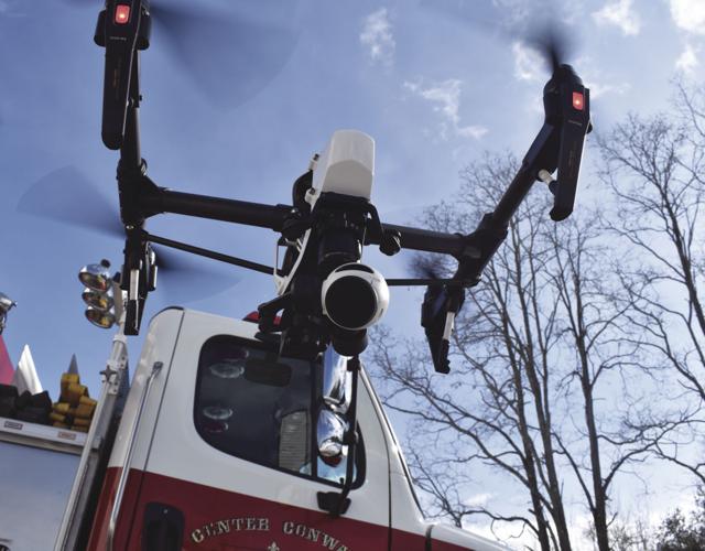 Center Conway Drone hovers