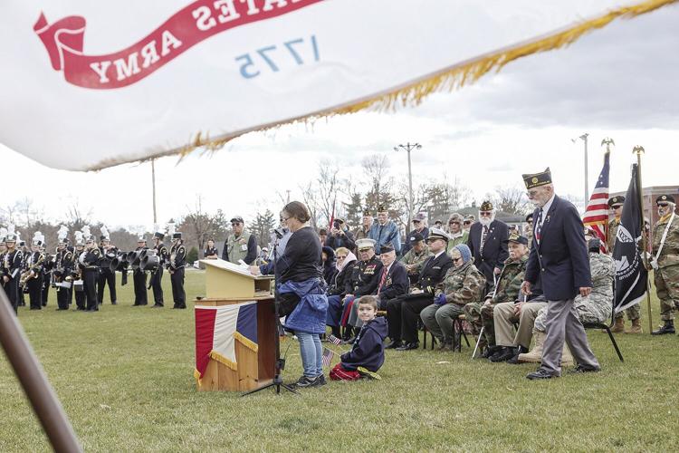 11-11-24 Vets Day thomas speaking flag