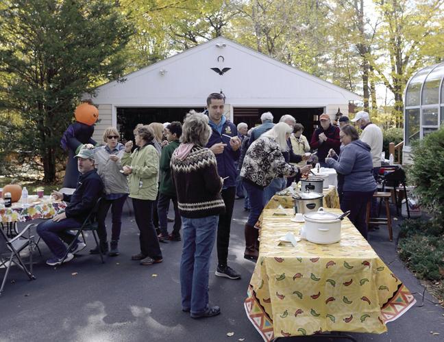 Hillside Avenue and Muster Road Chili Cookoff 2021 - folks eating