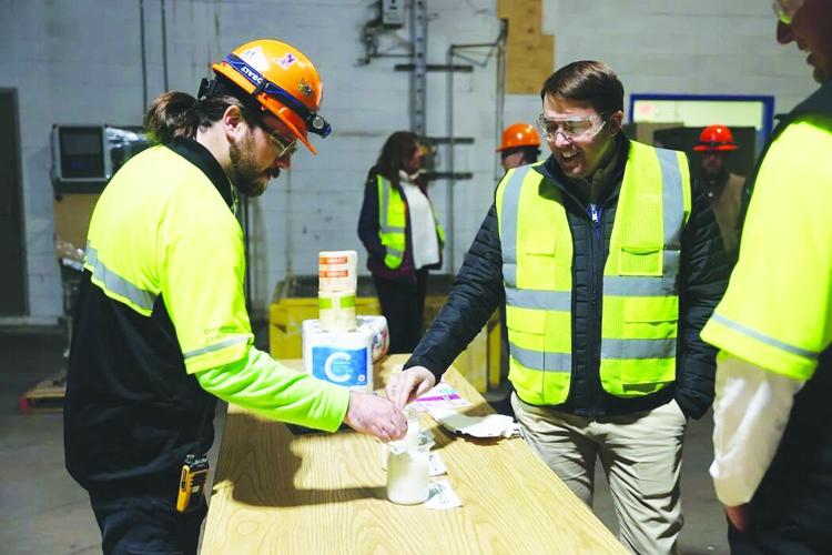 Pappas learns about paper pulp