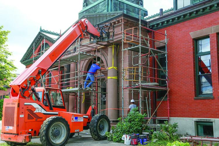 08-26-25 Library Pillars pushing in
